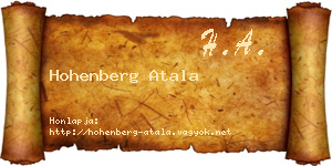 Hohenberg Atala névjegykártya